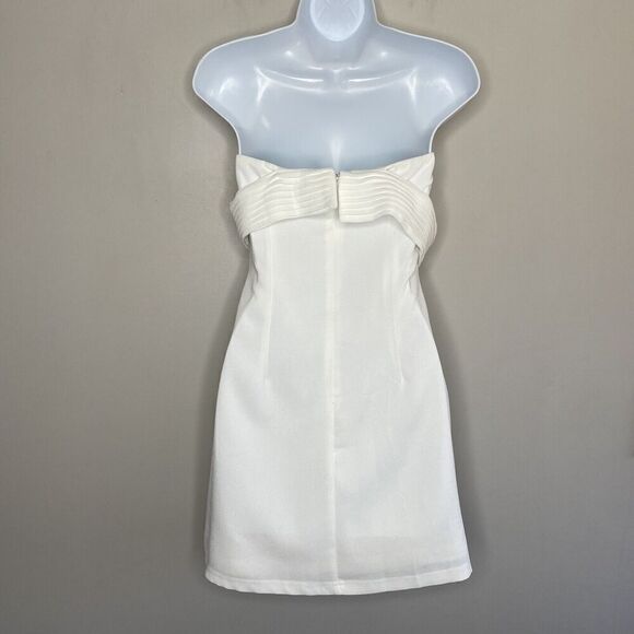 FOREVER 21 Dress Womens Large L Ivory Off-Shoulder NEW Mini Lined - Picture 5 of 10